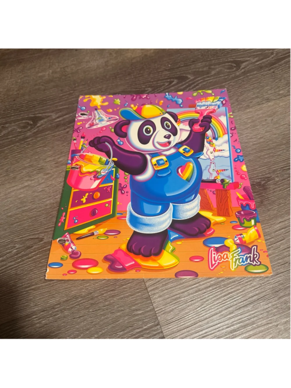Lisa Frank Graphic Art School Folder - Panda Painter - Vintage Y2K Collectible